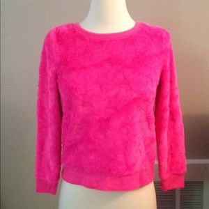Pink sweater shirt fuzzy with stars